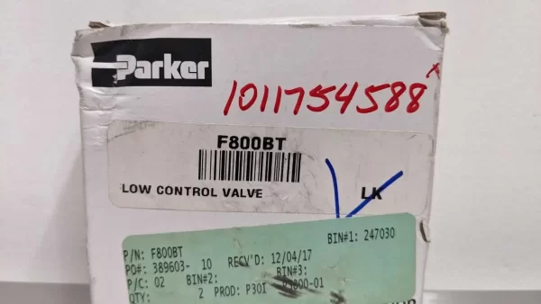 F800BT, Parker, Low Control Valve