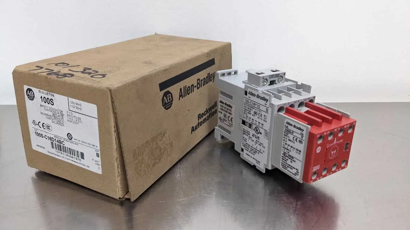 Allen-Bradley 100S-C16D14BC Safety Contactor Ser B 3 NO Main Poles 1 NO/4 NC Aux Cont