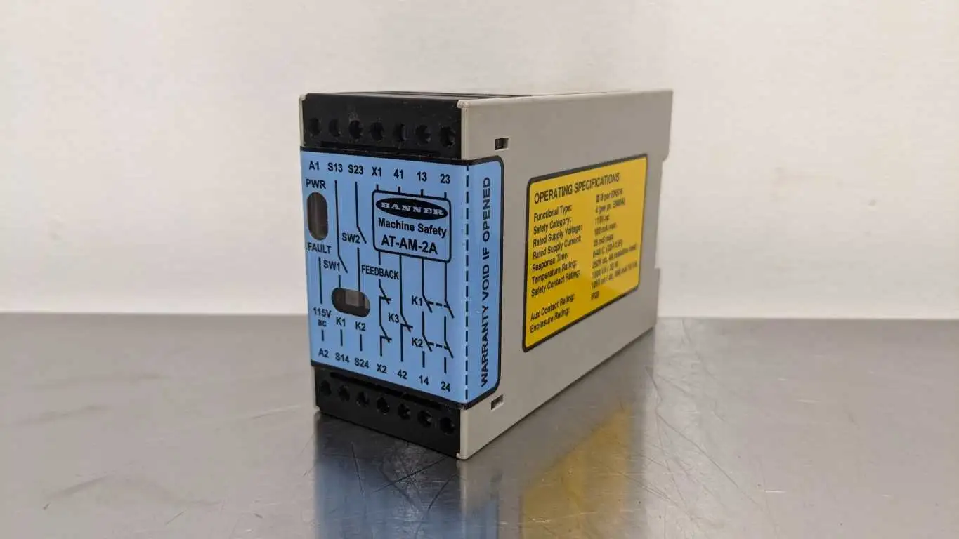 Banner AT-AM-2A Safety Relay Response Time 25mS max III B Per EN574 Blue