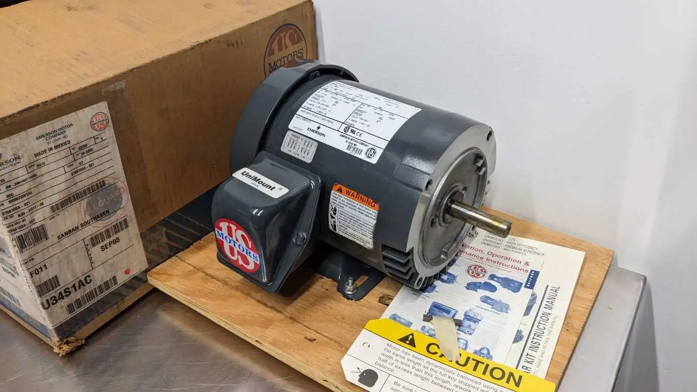 US Motors U34S1AC General Purpose Motor .75HP 3490 RPM F011