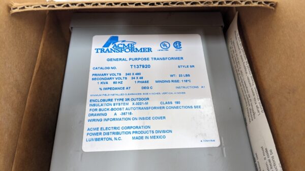 T137920, Acme, General Purpose Transformer