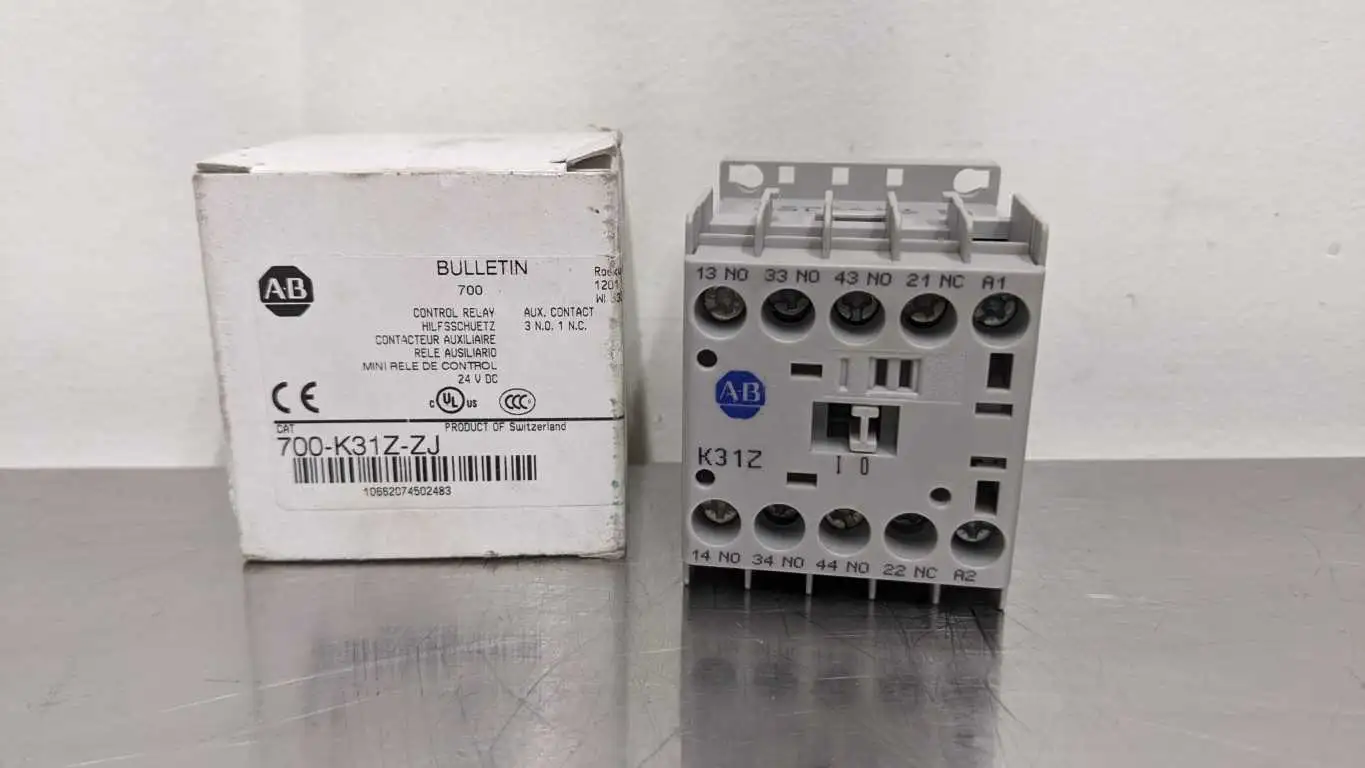 Allen-Bradley 700-K31Z-ZJ Control Relay Ser B 3NO 1NC 24 VDC Auxiliary Contact