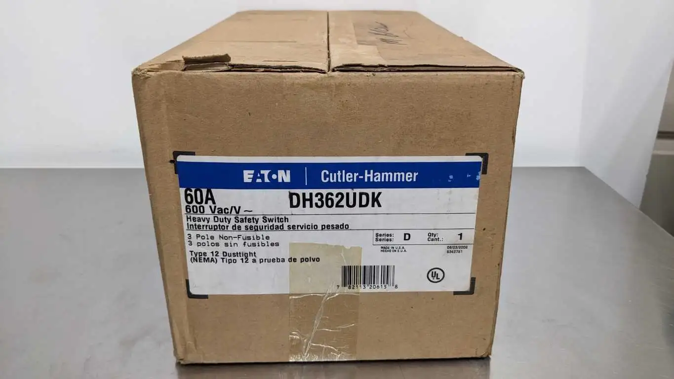 Eaton DH362UDK Heavy Duty Safety Switch 60A/600V Non-Fusible Disconnect Cutler-Hammer