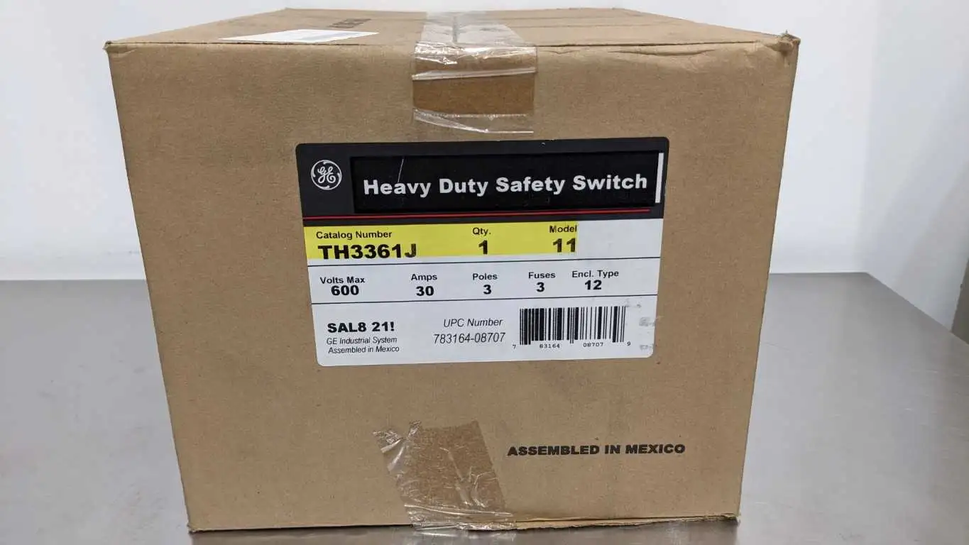 GE TH3361J Heavy Duty Safety Switch 30A/600V 600V 30A Fusible Disconnect Type 12