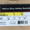 GE TH3361J Heavy Duty Safety Switch 30A/600V 600V 30A Fusible Disconnect Type 12