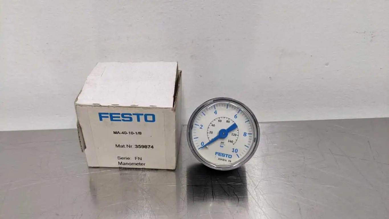 Festo MA-40-10-1/8 Manometer Pressure Gauge 0-140PSI 0-10Bar 359874