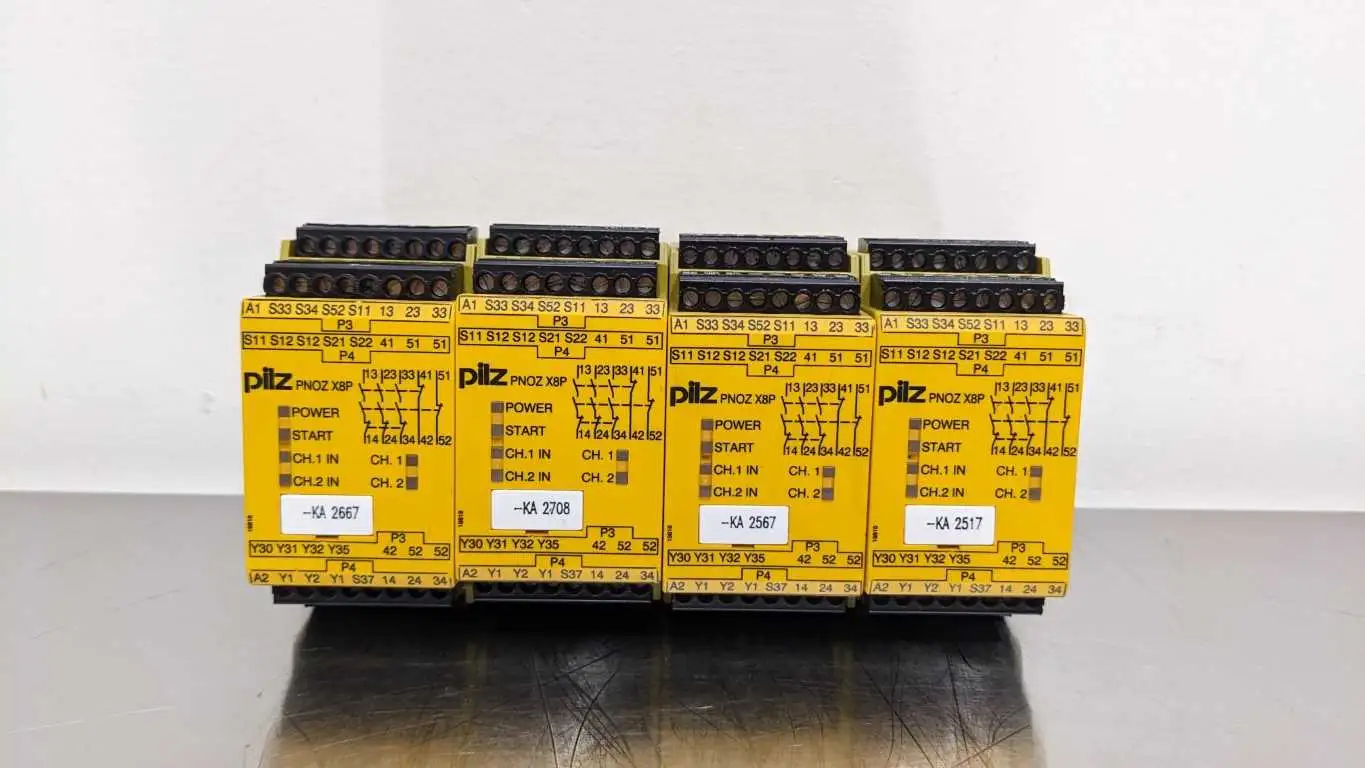 4 Pack Pilz 777760 Safety Relay 24VDC 2.5W PNOZ X8P 24 VDC 3n/o 2n/c 2so 2.5W