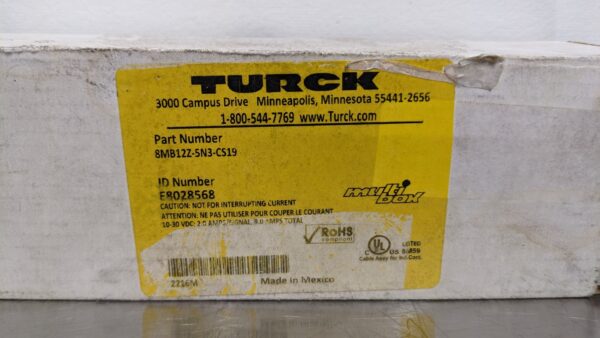 8MB12Z-5N3-CS19, Turck, Actuator and Sensor Junction Box 4462 6 Turck 8MB12Z 5N3 CS19 1