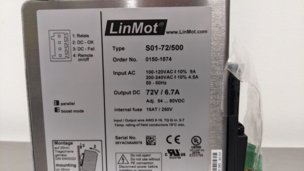 S01-72/500, LinMot, Power Supply