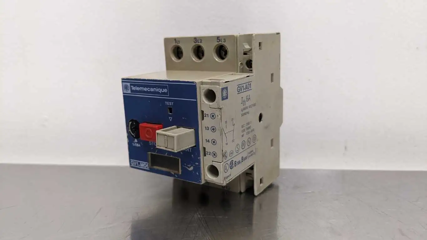 Telemecanique GV1-M06 Motor Protector Circuit Breaker 1-1.6A GV1-A01 Auxiliary Contact