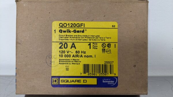 QO120GFI, Square D, Circuit Breaker with GFI