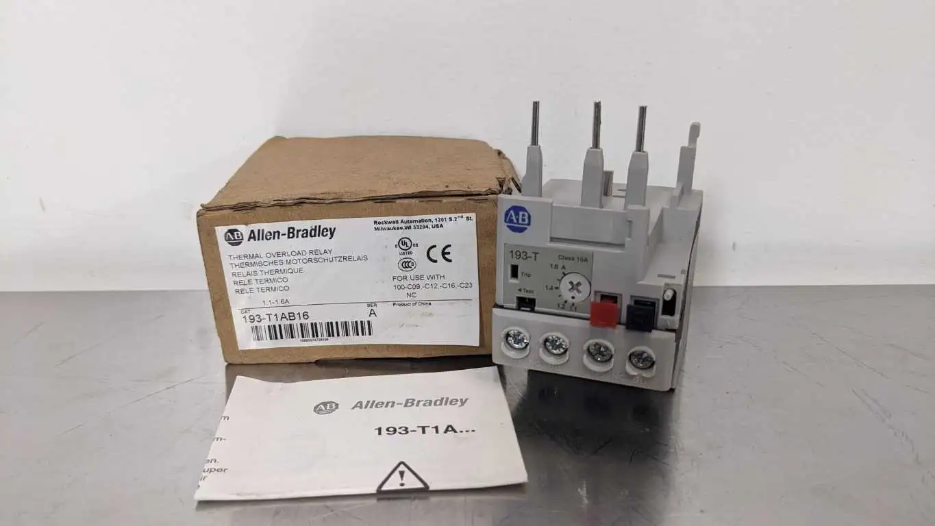 Allen-Bradley 193-T1AB16 Thermal Overload Relay 1.1-1.6A 100-C09 -C12 -C16 -C23 NC