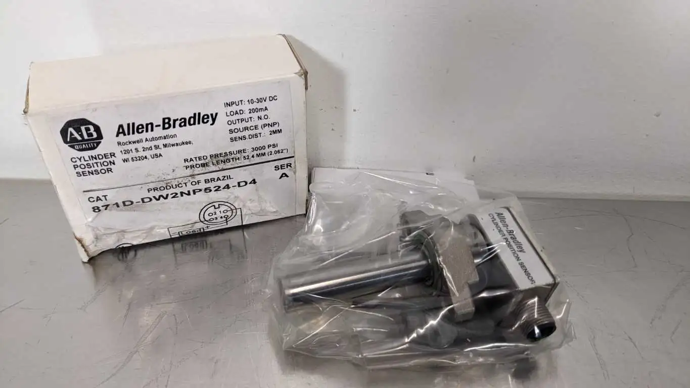 Allen-Bradley 871D-DW2NP524-D4 Cylinder Position Sensor Ser A 3000PSI 52.4mm Probe Length