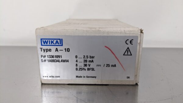 A-10, Wika, Pressure Transmitter 4567 12 Wika A 10 1