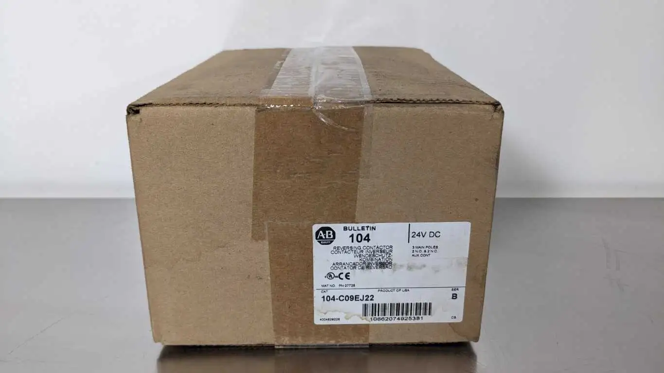 Allen-Bradley 104-C09EJ22 Reversing Contactor PN-27725 Ser B 2NO 2NC 24VDC 3P