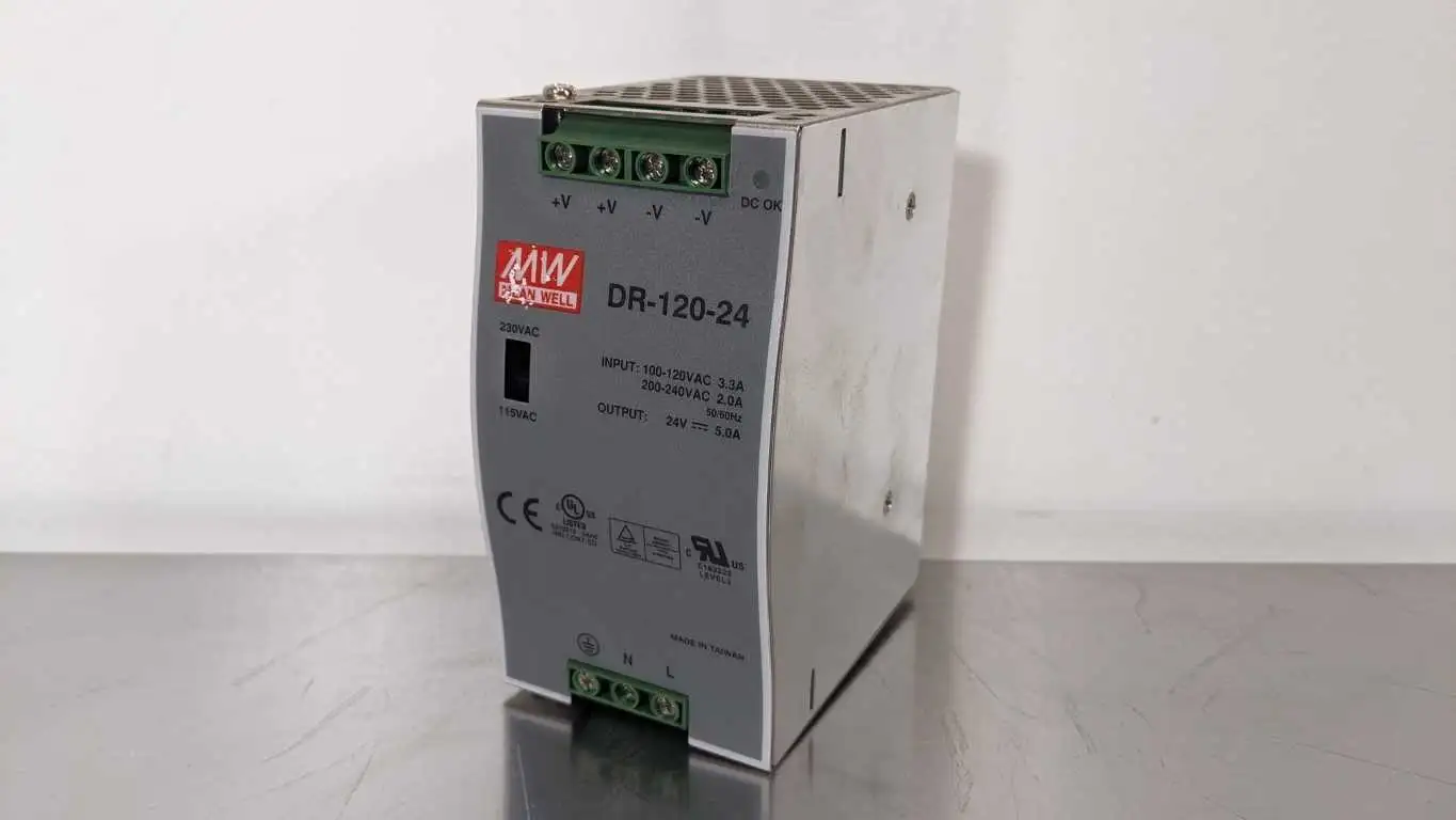 Mean Well DR-120-24 Power Supply 100-240VAC 3.3-2.0A to 24VDC 5A