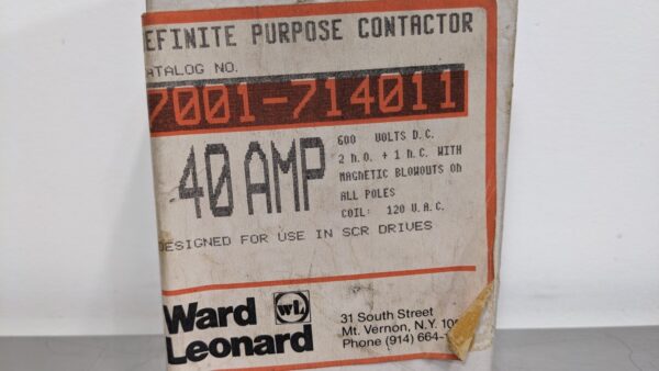 7001-714011, Ward Leonard, Definite Purpose Contactor