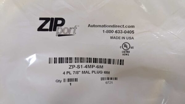 ZP-S1-4MP-6M, Automation Direct, ZIPport Connection Cable 4675 4 Automation Direct ZP S1 4MP 6M 1