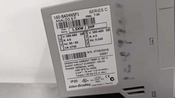 160-BA04NSF1, Allen-Bradley, Variable Speed Drive