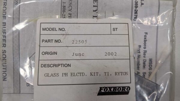 22505, Foxboro, Glass PH Electrode Kit 4740 5 Foxboro 22505 1