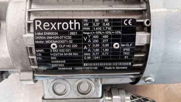 EN60034, Rexroth, Gearmotor 4764 6 Rexroth EN60034 1