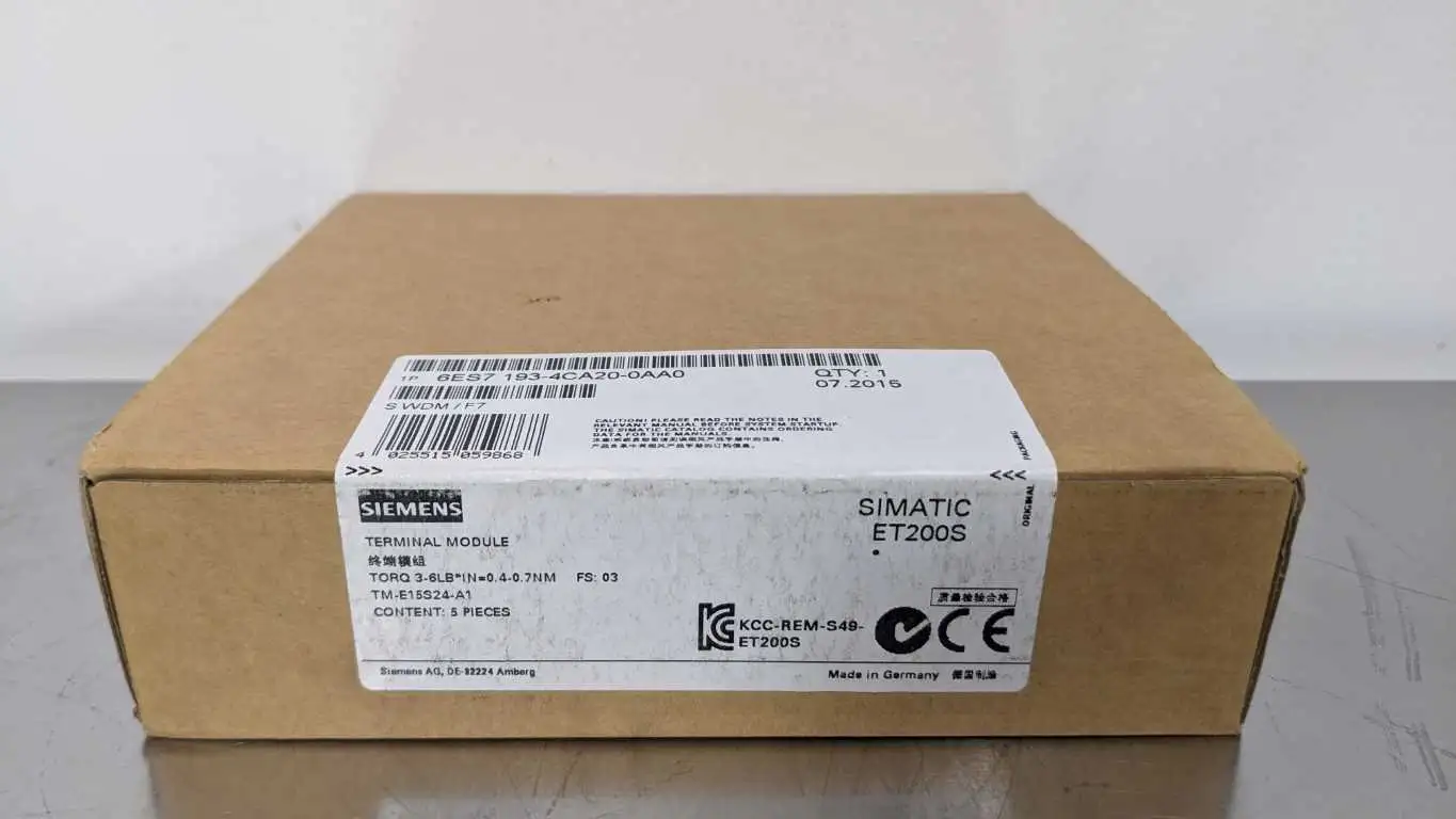 5 Pack Siemens 6ES7 193-4CA20-0AA0 Terminal Module SIMATIC ET200S KCC-REM-S49-ET200S