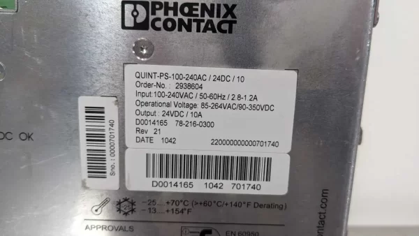 QUINT PS-100-240AC/24DC/10, Phoenix Contact, Power Supply