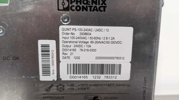 QUINT PS-100-240AC/24DC/10, Phoenix Contact, Power Supply