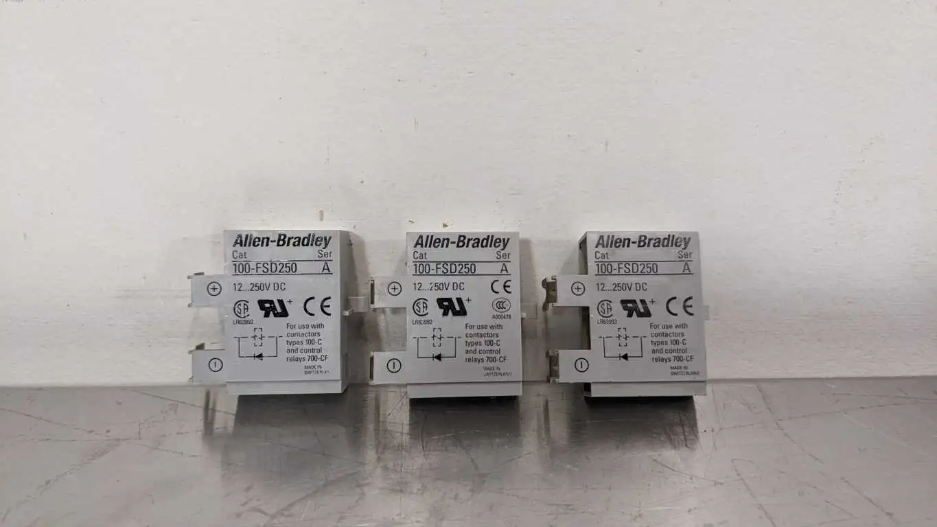 3 Pack Allen-Bradley 100-FSD250 Surge Suppressor Diode 12-250VDC 100-C Contactor 700-CF Relay