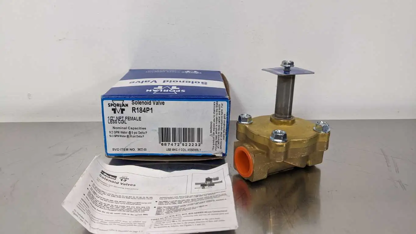 Sporlan R184P1 Solenoid Valve Less Coil 1/4″ NPT Female use MKC-1 Coil