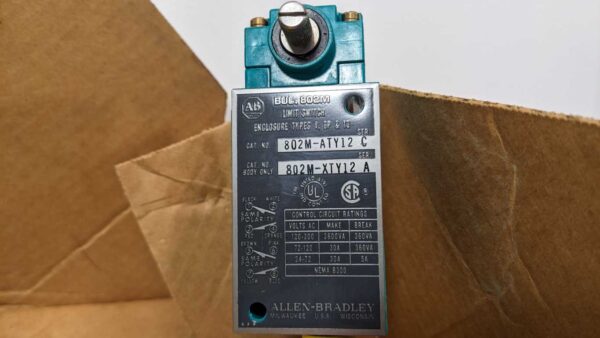 802M-ATY12, Allen-Bradley, Pre-Wired Factory Sealed Limit Switch 4898 3 Allen Bradley 802M ATY12 1