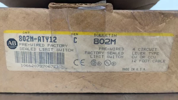 802M-ATY12, Allen-Bradley, Pre-Wired Factory Sealed Limit Switch