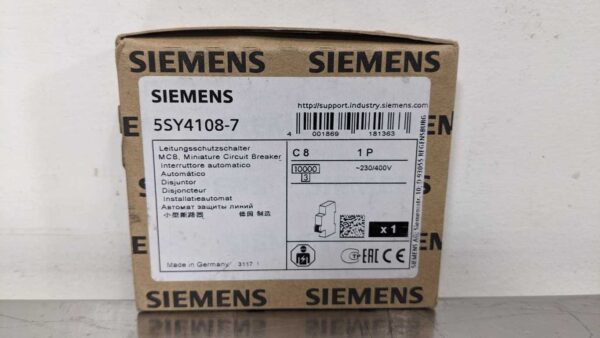 5SY4108-7, Siemens, Miniature Circuit Breaker