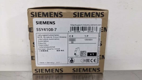 5SY4108-7, Siemens, Miniature Circuit Breaker