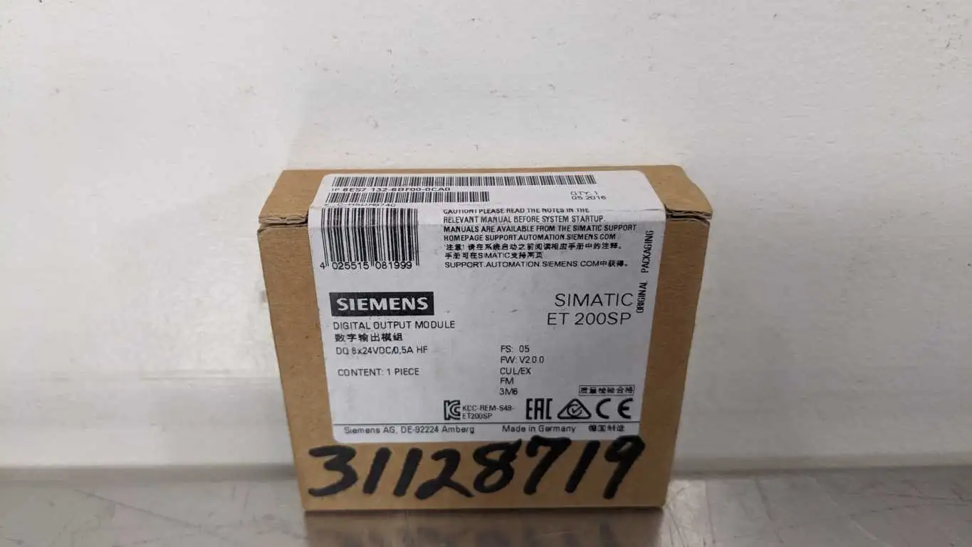 Siemens 6ES7 132-6BF00-0CA0 Digital Output Module DQ 8x24VDC 0.5A SIMATIC ET 200SP