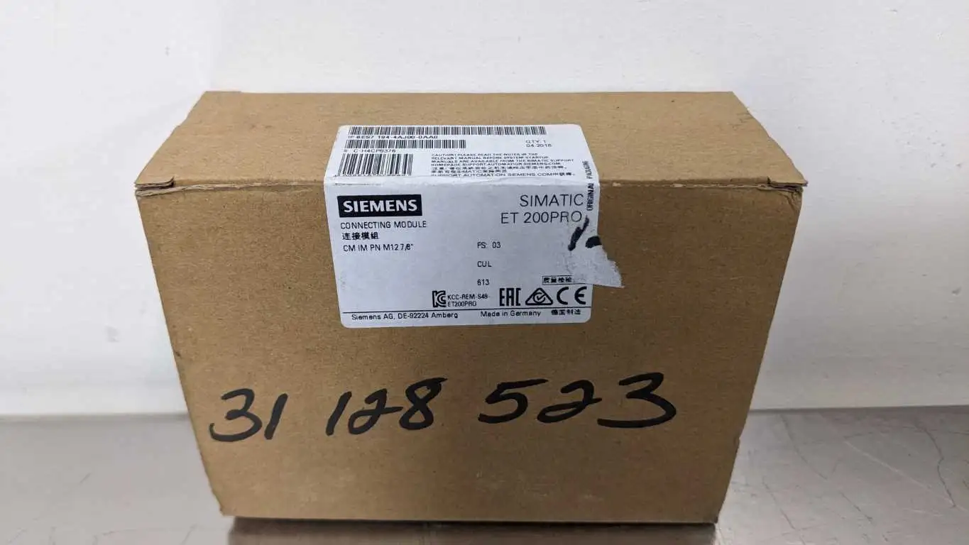 Siemens 6ES7 194-4AJ00-0AA0 Connecting Module CM IM PN M12 7/8″ SIMATIC ET 200PRO