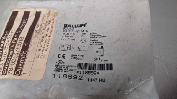 BES01C8, Balluff, Inductive Sensor 5017 4 Balluff BES01C8 1