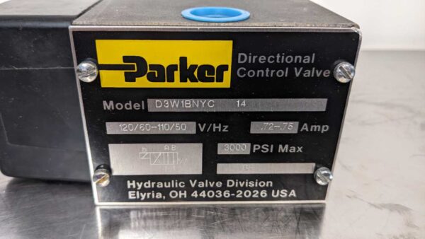 D3W1BNYC-14, Parker, Directional Control Valve 5026 6 Parker D3W1BNYC 14 1