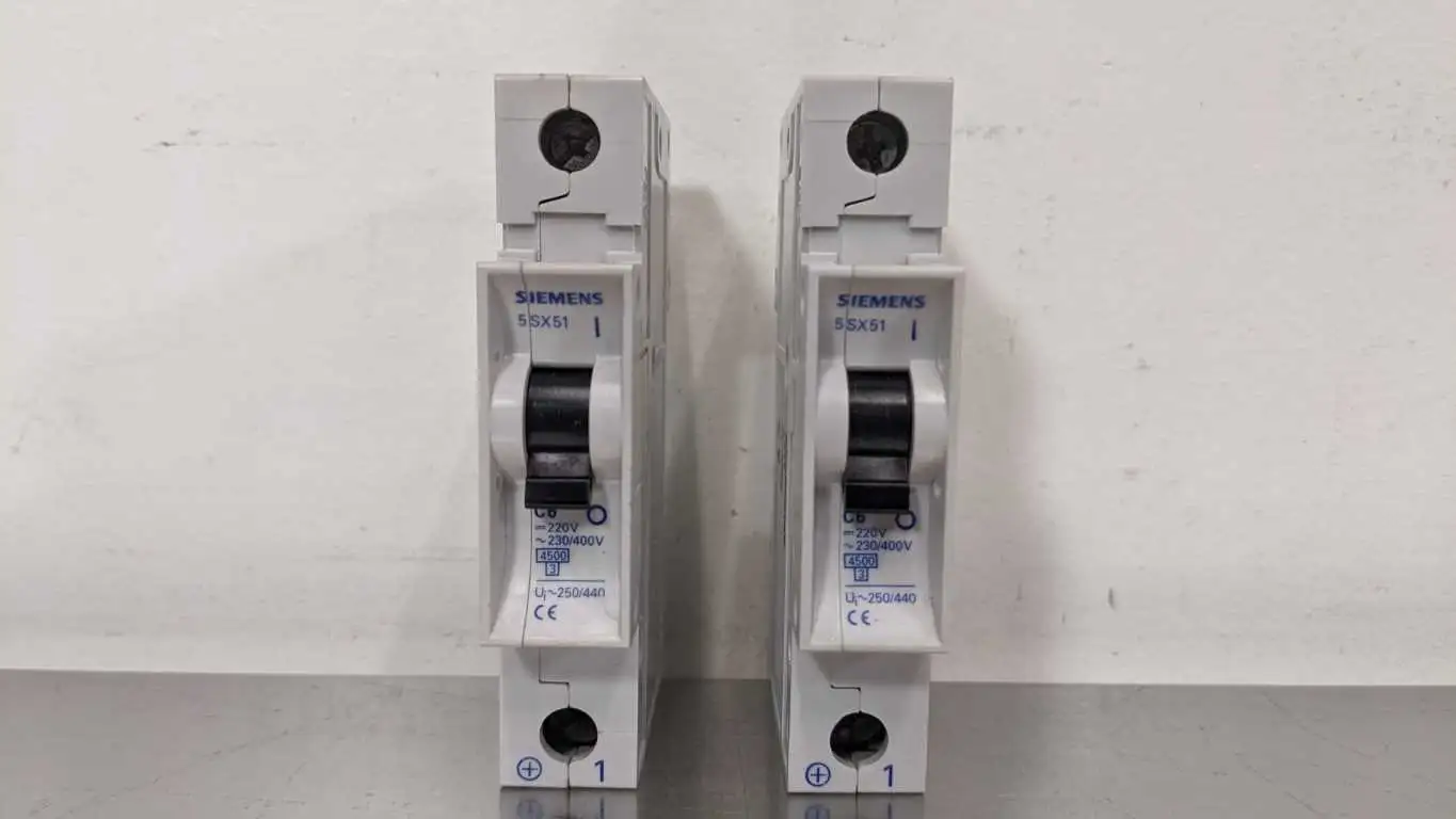 2 Pack Siemens 5SX51 C6 Miniature Circuit Breaker 6A 220VDC 230/400VAC 1 Pole