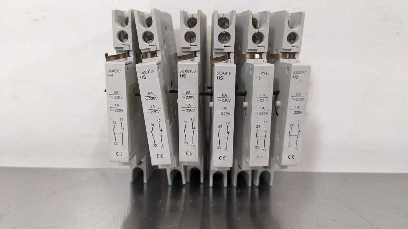 6 Pack Siemens 5SX9100 HS Auxiliary Contact Block for Miniature Circuit Breaker 6A AC 1A DC 230V