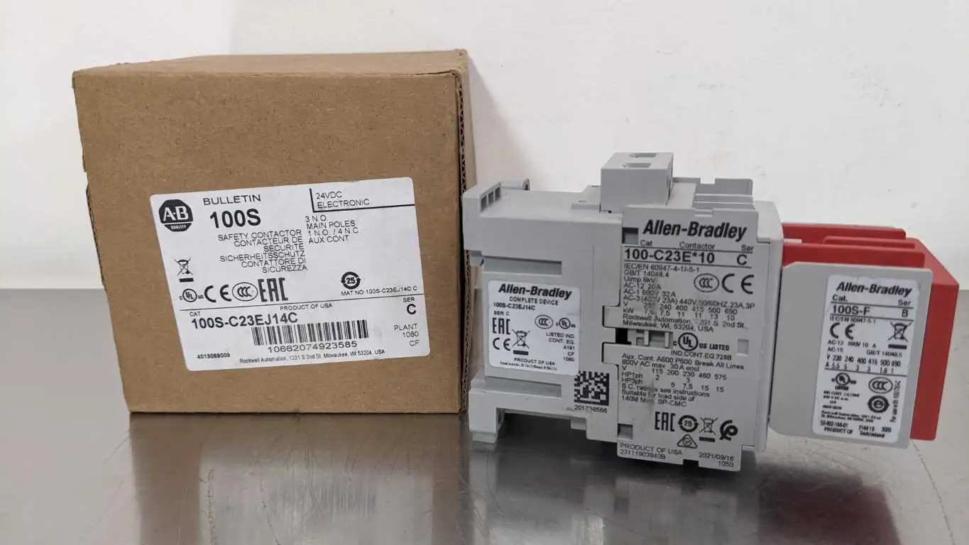 Allen-Bradley 100S-C23EJ14C Safety Contactor Ser C 3NO 24VDC 1NO 4NC Aux Contactor