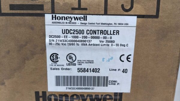 UDC2500 DC2500-EE-1000-200-00000-00-0, Honeywell, Controller 5129 8 Honeywell UDC2500 DC2500 EE 1000 200 00000 00 0 1