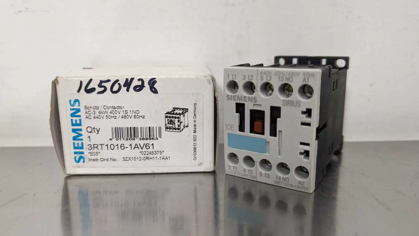 Siemens 3RT1016-1AV61 Contactor 1NO 3 Phase 4kW 400V 1S