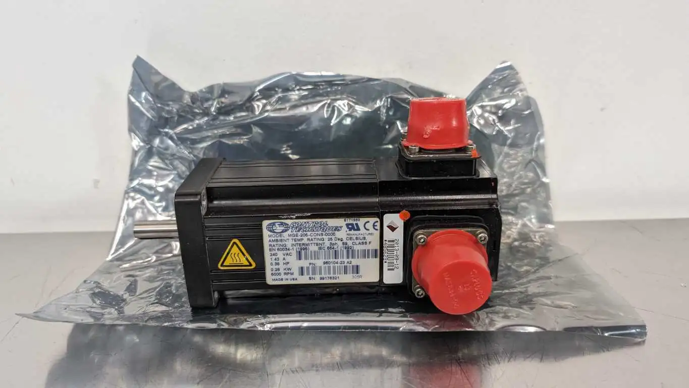 Control Techniques MGE-205-CONS-0000 Servo Motor 0.38HP 5000 RPM 960104-23 A2