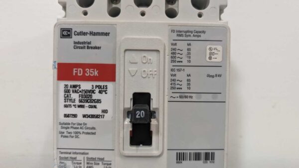 FD3020, Cutler-Hammer, Circuit Breaker 5195 2 Cutler Hammer FD3020 1