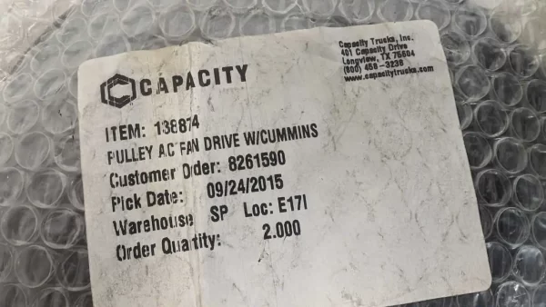 138874, Capacity, AC Fan Drive w/Cummings