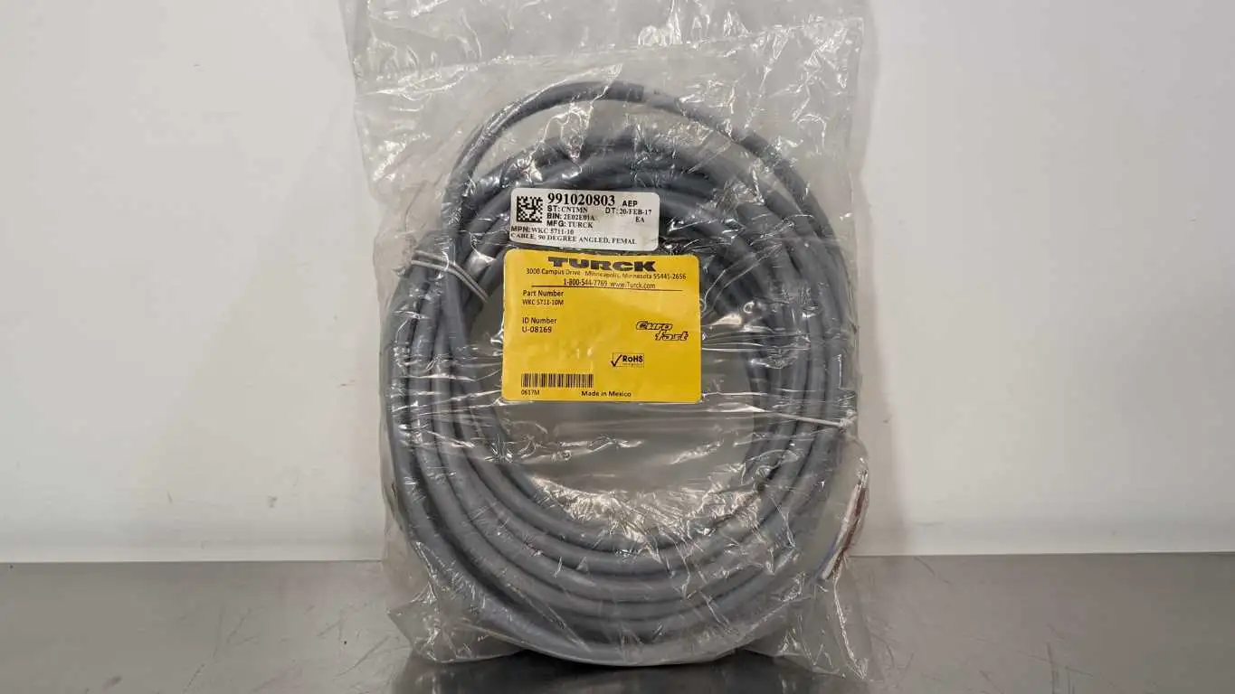 Turck WKC 5711-10M Single Ended Cordset U-08169 M12 Female Angled 5 Pin EuroFast