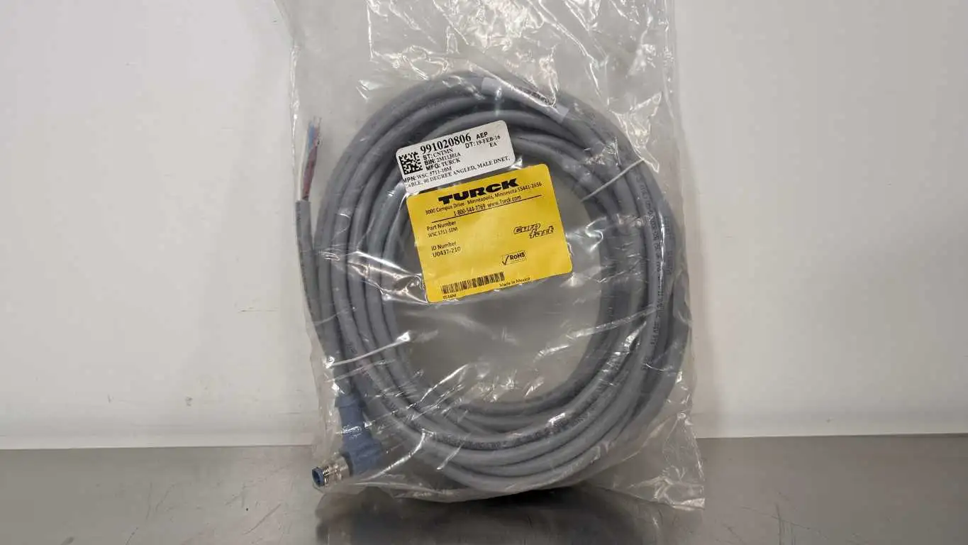 Turck WSC 5711-10M Single Ended Cordset U-0437 M12 Male Angled 5 Pin EuroFast