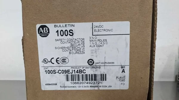 100S-C09EJ14BC, Allen-Bradley, Safety Contactor, PN-34055