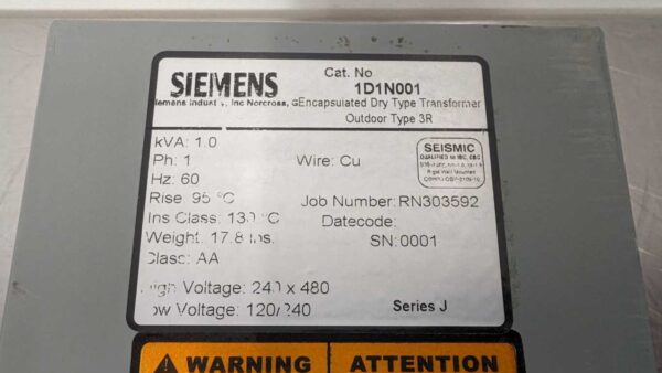 1D1N001, Siemens, Transformer 5305 6 Siemens 1D1N001 1
